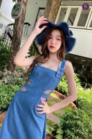 Denim land Dress เดรสยีนส์กระโปรงยาว เดรสยีนส์เบสิค เดรสยีนส์เเต่งเว้าเอว