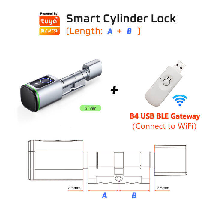 raykube-s1-tuya-ble-tt-ล็อคสมาร์ทล็อคประตูอิเล็กทรอนิกส์ที่มี-diy-กระบอก-core-ลายนิ้วมือ-app-คีย์-ic-บัตรปลดล็อคสำหรับบ้านโรงแรม