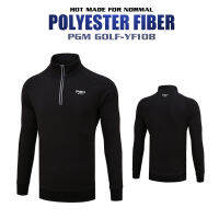 1ชิ้นกอล์ฟเสื้อยืด PGM เครื่องแต่งกายแขนยาวเสื้อผ้าผู้ชาย Windproof ขนแกะที่อบอุ่นซิปปกกอล์ฟกีฬา