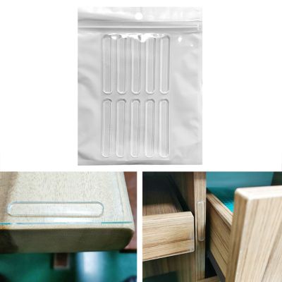 63x10x2.5mm 10pcs/Pack Glass Top Strip Pads Furniture Chairs Protect Walls Drawer Cabinet Door Bumper Silicone Anti Slip Kitchen Self Adhesive