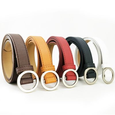 Ms without hole round buckle belt South Korea female contracted joker retro fashion belts han edition black students ✼♛