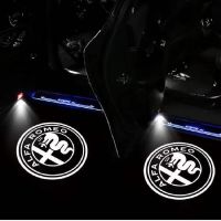 2Pcs New fashion LED Car Door Welcome Light Logo Projector for Alfa Romeo Giulia Giulietta Mito Stelvio Brera 147 156 159 Bulbs  LEDs HIDs