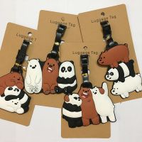 【DT】 hot  KeyChain Men Animal Bear Key Chain Women PVC Luggage Tag Grizzly Panda Ice Bear Pendant Boarding Pass Cartoon Accessories Gift