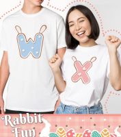 เสื้อยืดลาย อักษร W และ X Rabbit ผ้า Tk บางเบา สวมใส่ สบาย ไม่ยืด ไม่ย้วย สีสันสดใส