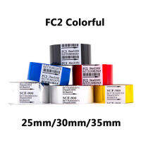 2ม้วน FC2 FC2 25/30/35มม. * 100ม.-โบว์สีดำสำหรับการพิมพ์วันที่เครื่องใส่รหัสแสตมป์ร้อนโบว์ถ่ายเทความร้อนเครื่องบรรจุถุง