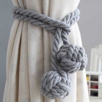 【Approving】Macrame ผ้าม่าน Tieback ผ้าม่าน TiedHand-ทอผ้าฝ้ายสายแขวนผ้าม่านหัวเข็มขัดเชือกอุปกรณ์ตกแต่งห้อง