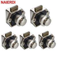 NAIERDI 5PCS Camper Car Push Lock RV Caravan Boat Motor Home Cabinet Drawer Latch Button Locks For Furniture Hardware Door Hardware Locks