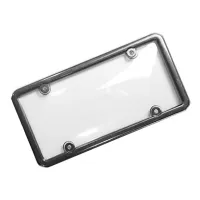 Car License Number Plate Tag Cover Frame Shield Black Plastic for USA Version Vehicles Size 12"x6"