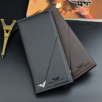 NEW Men Luxury PU Leather Wallet ID Credit Bank Card Holder Purse Checkbook Money Long Clutch Bifold Male Standard Wallets