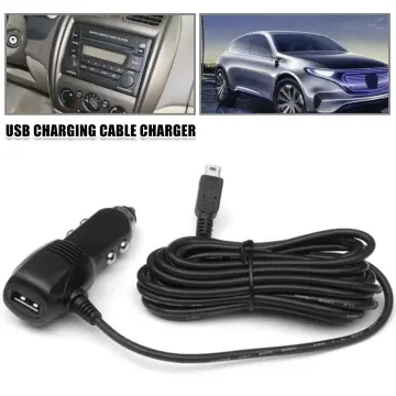 Dash Cam Car Charger Power Cord Supply Mini USB Cable 11.5ft for DVR Camera  GPS