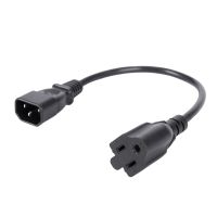 5pcs 1Ft IEC 320 C14 Male Plug to NEMA 5-15R 3 Prong Female PC Power Adapter Cable Black