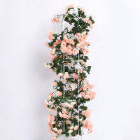 【cw】3pc Long Artificial Wedding Arch Flower Garland Silk Wall Hanging Rattan Plastic Vine Home Living Room Window Decor Autumn Plant 【hot】