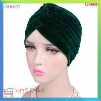 QUNED ผ้าพันคอกำมะหยี่สีทองผ้าโพกหัวนีออนยืดหยุ่นหมวกเคมีอุปกรณ์แต่งผม