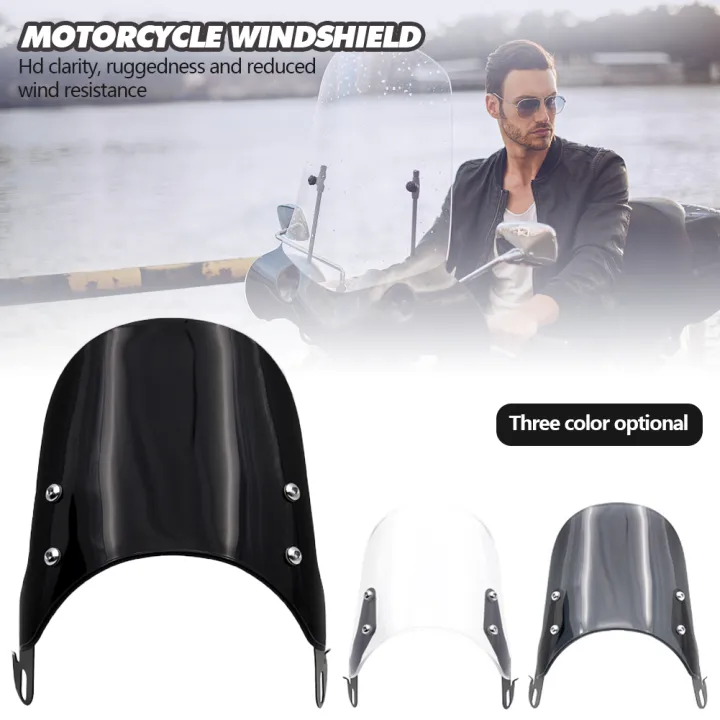 Janedream 5 7inch Motorcycle Retro Racer Windshield Extension Spoiler Windscreen Instrument