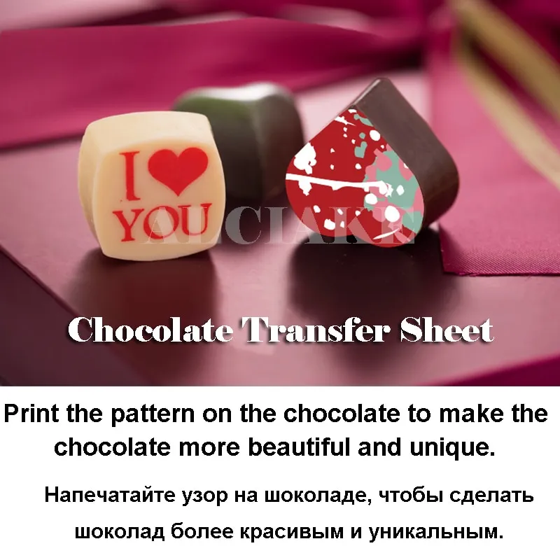  KTAIS 10 PC 34 22cm DIY Handmade Food Chocolate Transfer sheets,  Printing Transfer Paper, Used For Chocolate Decoration Tools, Suitable For  Valentine's Day/Wedding Anniversary/Proposal/Thanksg : Home & Kitchen