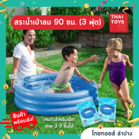 สระน้ำ สระเป่าลม 90เซน (3ฟุต) 3ชั้น สระน้ำเด็ก สระน้ำเด็กเล็ก ทรงกลม แถมแผ่นสติ๊กเกอร์ปะรอยรั่ว สินค้าอย่างดี พร้อมส่ง