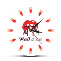 Beauty Salon Different Nail Shapes Printed Wall Clock Nail Salon Studio Manicure Nail Types Watch Timepiece Girl Decoration