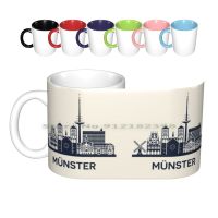 Skyline Emblem Of Münster City In North Rhine-Westphalia Germany Ceramic Mugs Coffee Cups Milk Tea Mug Munster Skyline