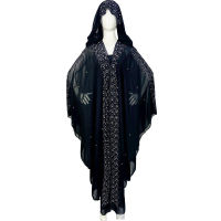 เพชรลูกปัดโมร็อกโก Kaftan ผู้หญิงชุดแอฟริกัน Hooded Abaya Kimono หลวม Robe Dashiki มุสลิมชุดราตรี Caftan Eid