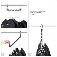 【Better Life】Hot sale hanger windproof five-hole magic hanger multi-function plastic coat can be folded to rotate five-in-one hanger