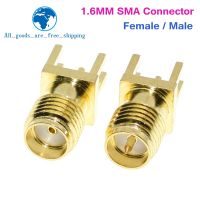 10Pcs 1.6mm SMA Female / Male Jack Solder Nut Edge PCB Clip Straight Mount Gold Plated RF Connector Receptacle Solder