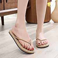 Ms summer new fashion contracted flip-flops imitation straw outside flat shoes beach cool slippers