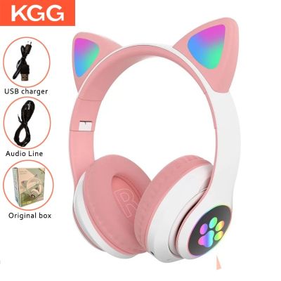 Flash Light Wireless Headphone Bluetooth Headset Kids Earphones Cute Headphone Music Game Earpieces Sports Music Headset Gifts.