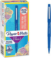 Paper Mate Flair Original Fibre Tip Pen Medium 1.0mm Pack of 12 Pack of 12 Blue