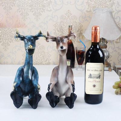 European Resin Drunk Deer Wine Rack Livingroom Office Wine Bottle shelf Home Furnishing Decoration Modern Wine Holder Crafts