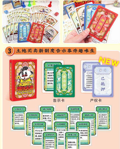 pinqu-dafu-meow-splendid-datang-creative-rich-rich-board-game-wonderful-merchant-map-tour-parent-child-gathering