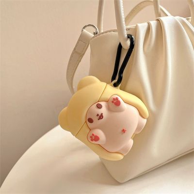 Kawaii 3D Cloak Bear Silicone Earphone Case For Airpods 3 Cute Cartoon Wireless Charging Box Protective Cover For Airpods1 2 Pro Headphones Accessorie