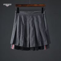 ThomˉBrownesˉTB Original Pleated skirt slit webbing womens short skirt anti-skid skirt casual waist skirt pencil pleated mini floral Green see through petticoat batik jeans printed long denim batik wrap skirt for women korean style length