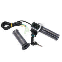 1Pair Bike Throttle Speed Adjustment Handle with Key Lock Display Handle Divides LCD Grip 36V 48V