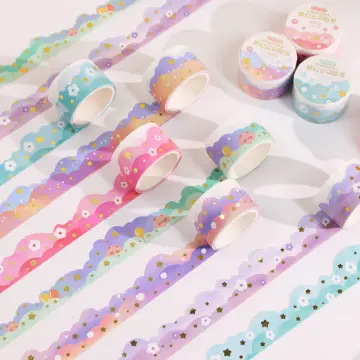 10 Rolls Glitter Washi Tapes No Trace Color Masking Tapes DIY Nail Art  Stationery Scrapbooking Decoration Adhesive Tapes School