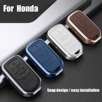 ZOBIG อะลูมินัมอัลลอยหนังสำหรับ Honda ที่ห้อยกุญแจฝาครอบกุญแจที่ห้อยกุญแจเคสสำหรับ Honda Accord Civic CRV Pilot Odyssey หนังสือเดินทางสมาร์ทพรีเมี่ยมป้องกัน