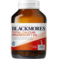 Blackmores Total Calcium Magnesium + D3 125 Tablets แบลคมอร์ส โททอล แคลเซียม แมกนีเซียม และดี 3 125 เม็ด exp 02/03/2024