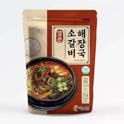 ซุปเนื้อซี่โครงวัว รสเผ็ด คาลบิทัง sunbong foods uikeun beef rib haejangguk soup 600g선봉식품 얼큰 소갈비 해장국