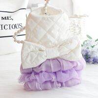 Purple Colors Dresses for Dogs Warm Clothes with Big Bow Design 2022 Autumn and Winter Pet Clothing Big Bow Kleid for Pets Dresses