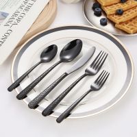 4/5 piece set Gold Spoon Knife Set Gold Cutlery Knives Sets Wedding Tableware Forks Knives Spoons Silverware Travel Cutlery Set Flatware Sets