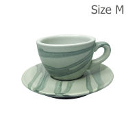 (AI Market) ถ้วยกาแฟ ขนาด 150 ซีซี.  ถ้วยกาแฟ ลาย X1 พร้อมจานรอง (Size M)