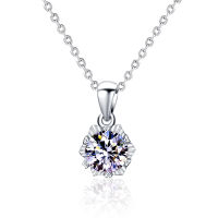 Smyoue D color 1 Carat Real Moissanite Pendant Necklace For Women Six-pointed Star jewelry 100 925 Sterling Silver Wholesale