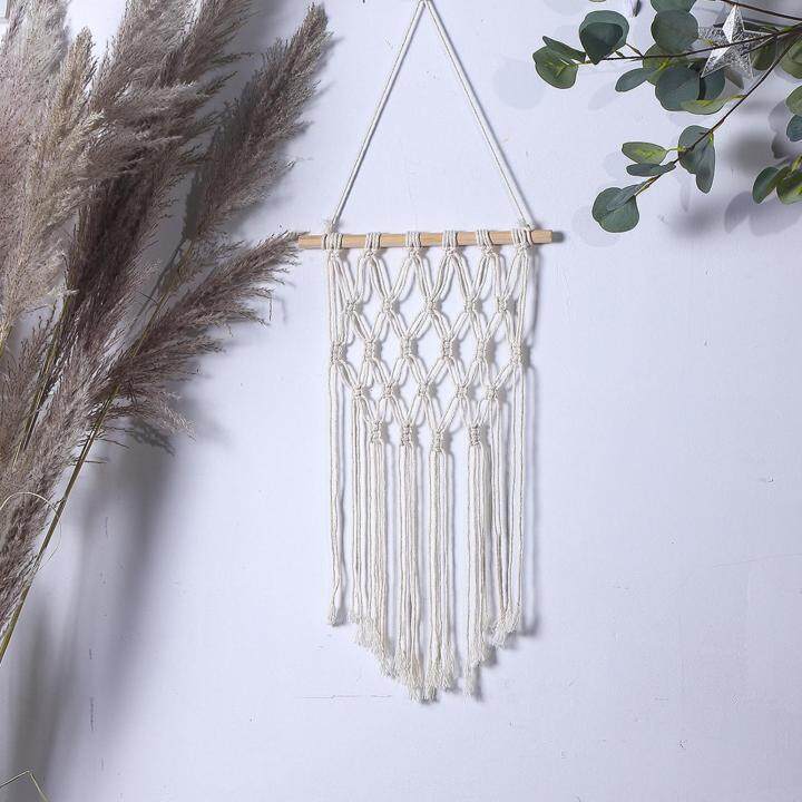 moon-macrame-แขวนผนังแบบทอศิลปะบนผนังทอโบฮีเมียนประดับถักทอพรมผนังพรมมาเครมนอร์ดิกสำหรับสถานรับเลี้ยงเด็ก-อพาร์ทเม้น-ห้องนอน