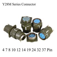 Y28M Series Fast Buckle Aviation Cable Industry Connector Plug Socket Male Female 4 7 8 10 12 14 19 24 32 37 Pin Army Green Electrical Connectors