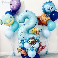 【hot】۞﹉  Balão azul para crianças Balões de hélio World Sob o mar Decoração festa aniversário Baby Shower 45pcs