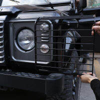 สำหรับ Land Rover Defender 110 04-18สแตนเลสสีดำไฟหน้ารถด้านหลังไฟท้ายฝาครอบไฟรถอุปกรณ์เสริม