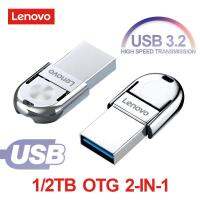 Lenovo เดิม U Stick 2TB 1TB 512GB 256GB 128GB USB 3.1 Type-C อินเตอร์ USB แฟลชไดรฟ์พีซีการ์ดหน่วยความจำ USB ไดร์ฟปากกา