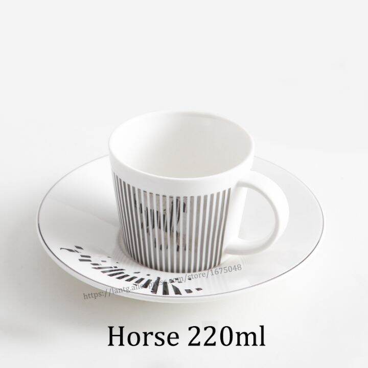 high-end-cups-creative-horse-anamorphic-cup-mirror-reflection-cup-hummingbird-mug-luycho-ชุดชากาแฟพร้อม-coaster-90ml-220ml