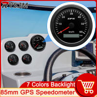 HD 7สี Backlight 60 Kmh 85MM GPS Speedometer Gauge พร้อมเสาอากาศ GPS สำหรับรถจักรยานยนต์เรือรถบรรทุก Speed Gauge Meter 9-32V