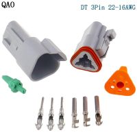 1-20 Sets Deutsch DT Series 3 Pins Waterproof Male Female Electrical Wire Connector plug DT06-3S DT04-3P 22-16AWG Electrical Connectors