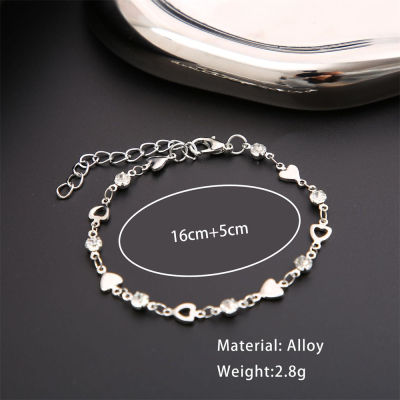 INS Fashion Bracelet New Bracelet Design Heart-shaped Bracelet Sweet Love Heart Bracelet Zircon Crystal Jewelry